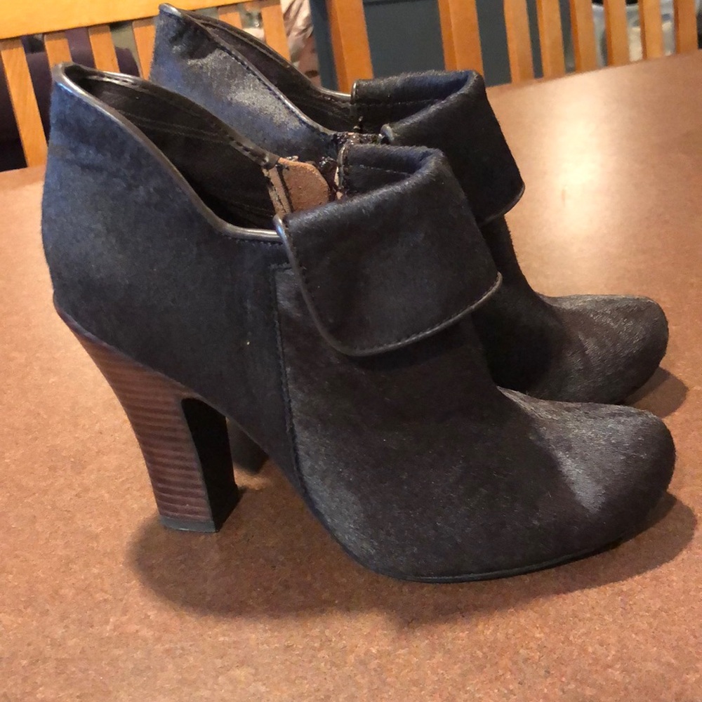 Fossil Brown Cow Hide Booties. Size 7 - image 1